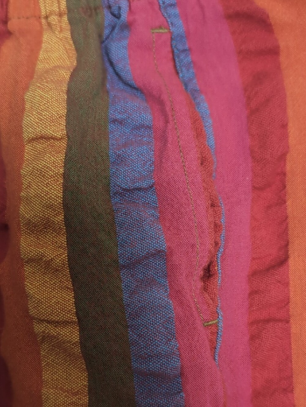 Lucy & Yak Multicolor Vertical Stripe Wide-Leg Drawstring Pants - Picture 3 of 4